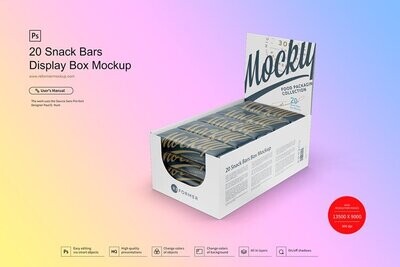 Snack Bars Display Box Mockup
