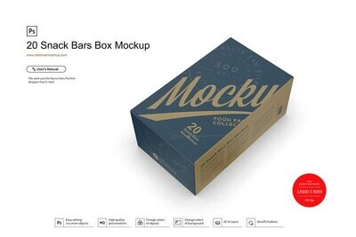 Snack Bars Display Box Mockup