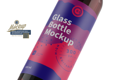 Glass Bottle Mockup
