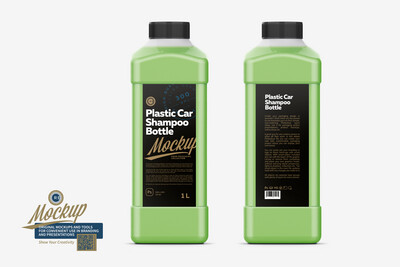 Plastic Car Shampoo Bottle Mockup