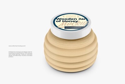 Wooden Jar of Honey Mockup