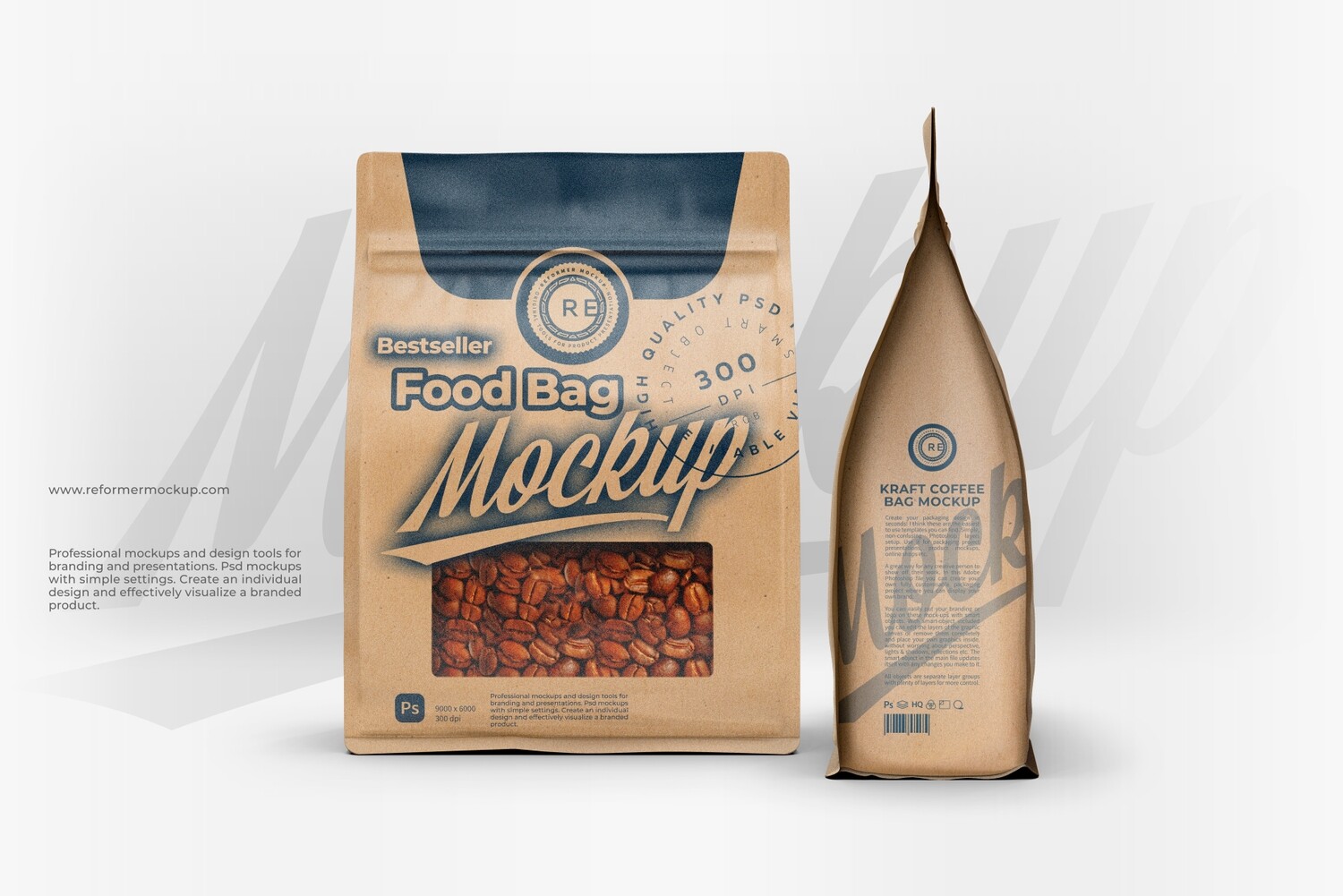 Kraft Paper Bag with Window Mockup