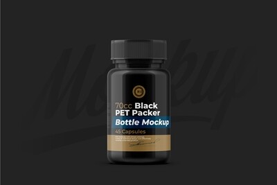 Black Pills Bottle Mockup