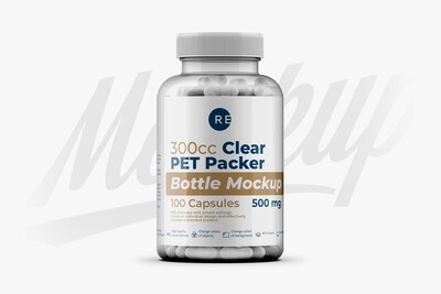 Clear Pills Bottle Mockup