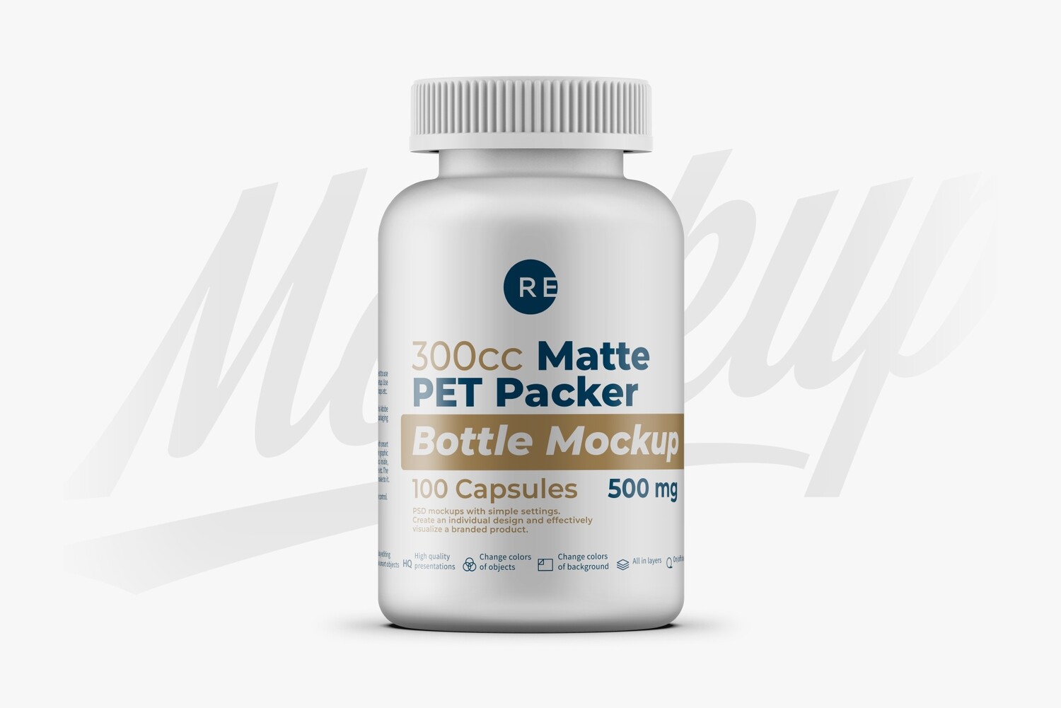 Matte Pills Bottle Mockup 300cc
