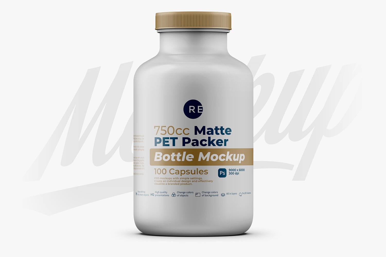 Matte Pills Bottle Mockup