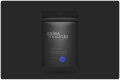 Black Doy-Pack With Zipper Mockup 8,7x11,6in (22x32cm)