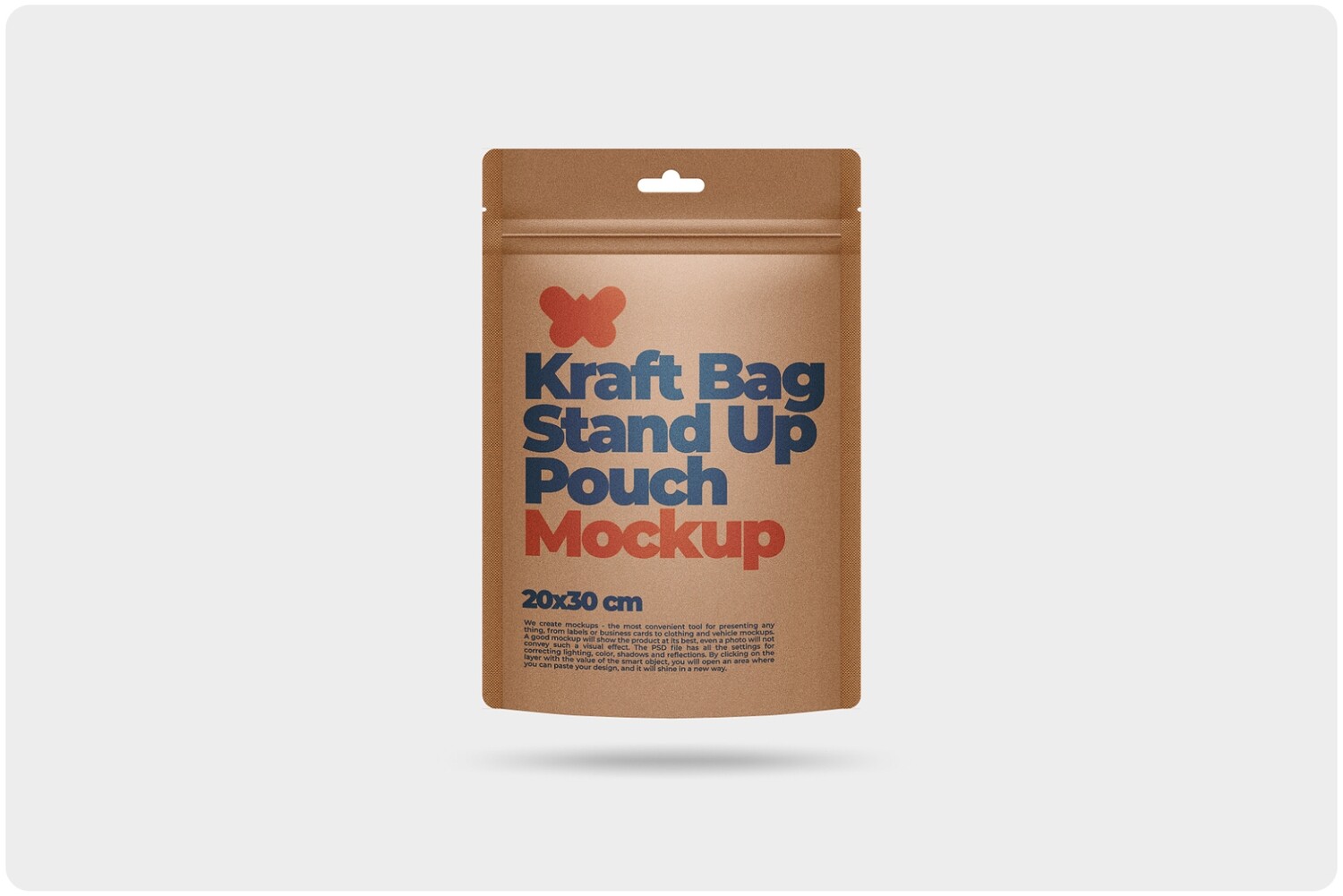 Matte Stand Up Pouch with Zipper Mockup 7x11,8in (20x30cm)