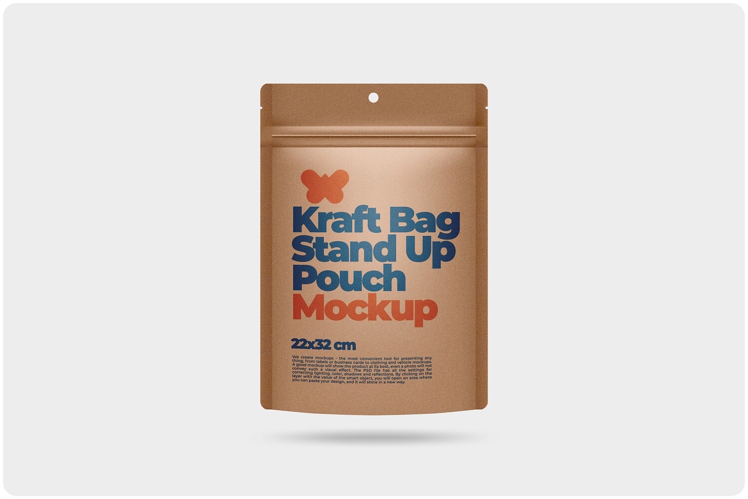 Matte Stand Up Pouch with Zipper Mockup 8,7x11,6in (22x32cm)