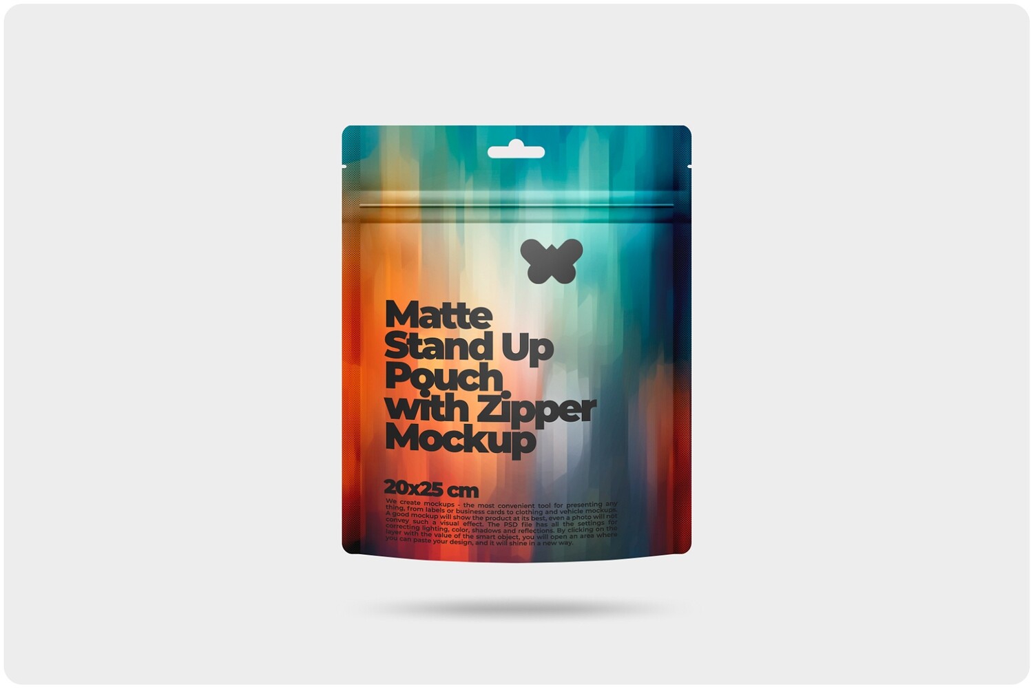 Matte Stand Up Pouch with Zipper Mockup 7,9x9,8in (20x25cm)
