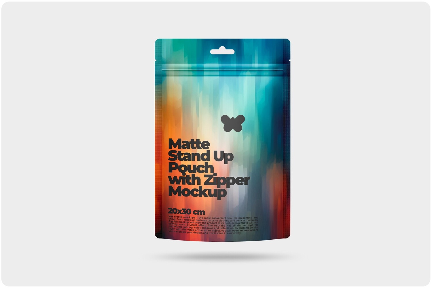 Matte Stand Up Pouch with Zipper Mockup 7x11,8in (20x30cm)