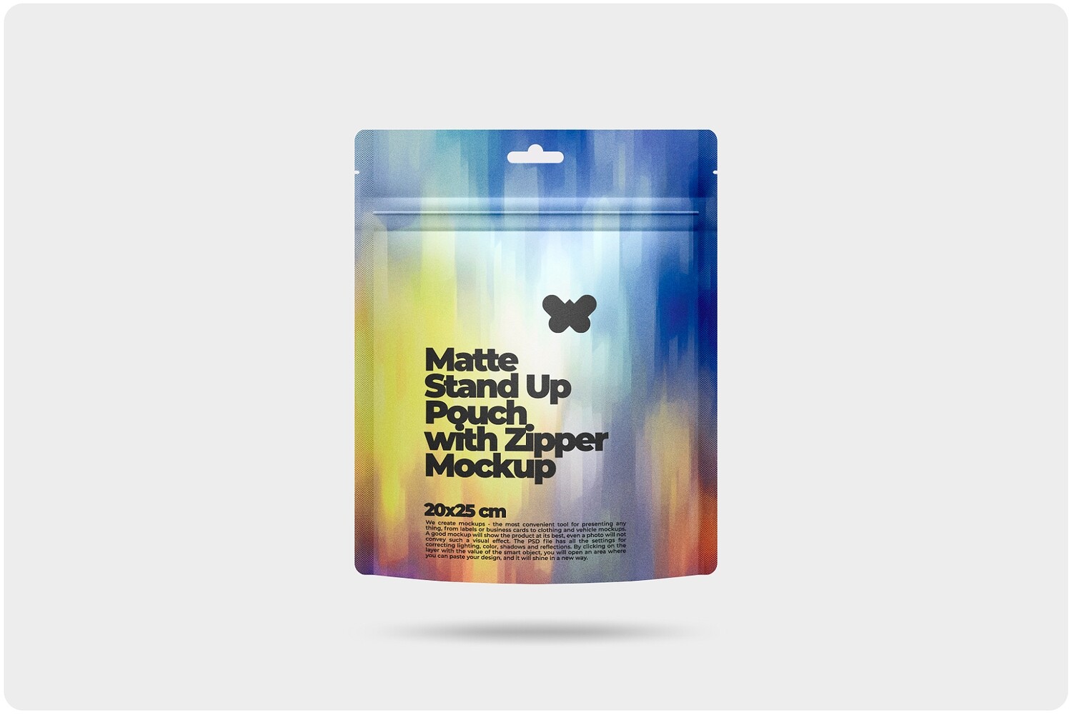 Paper Stand Up Pouch with Zipper Mockup 7,9x9,8in (20x25cm)