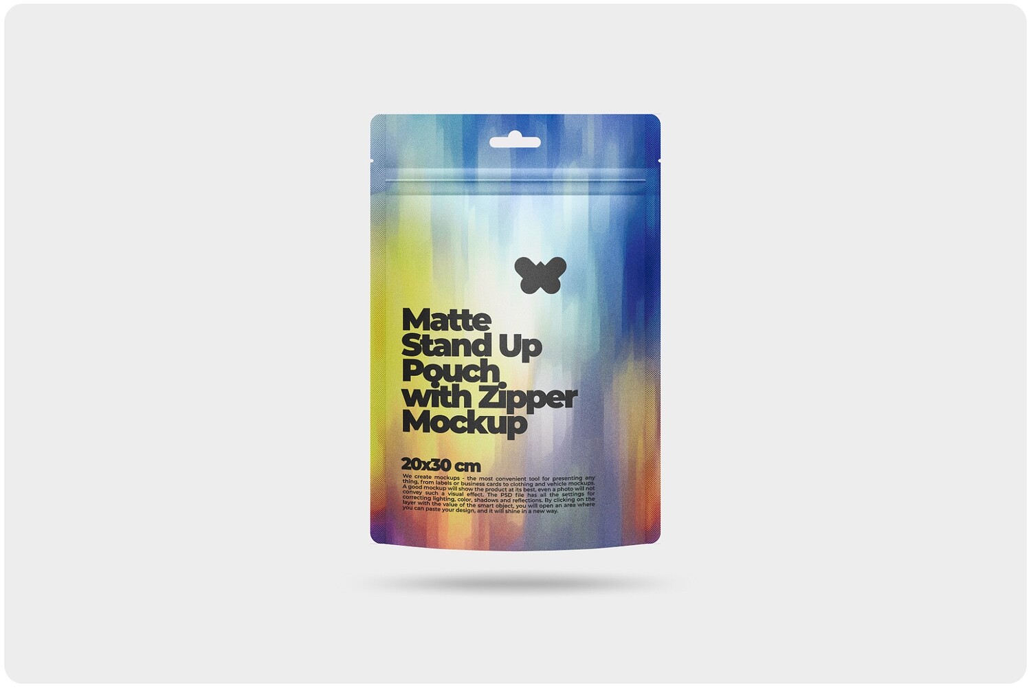 Paper Stand Up Pouch with Zipper Mockup 7x11,8in (20x30cm)