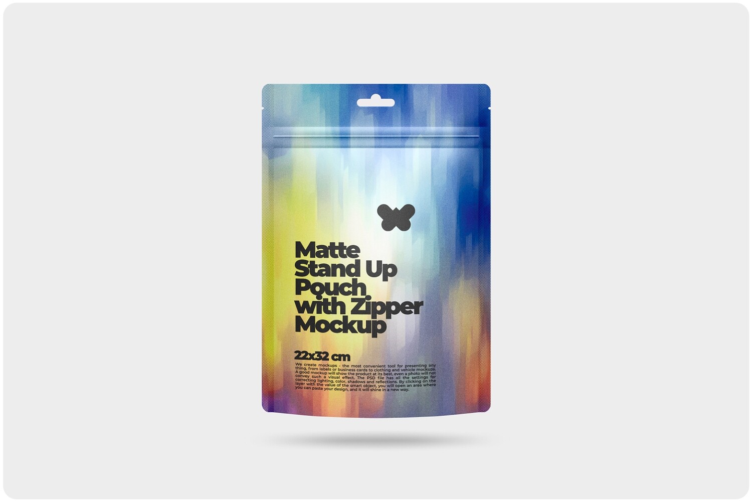 Paper Stand Up Pouch with Zipper Mockup 8,7x11,6in (22x32cm)