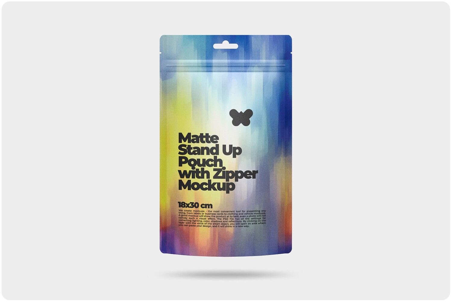 Paper Stand Up Pouch with Zipper Mockup 8x11,7in (18x30cm)