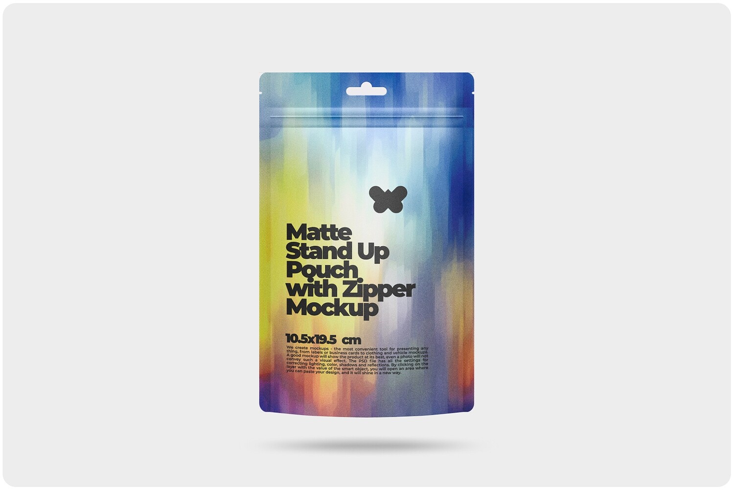 Paper Stand Up Pouch with Zipper Mockup 6x9,5in (15x24cm)