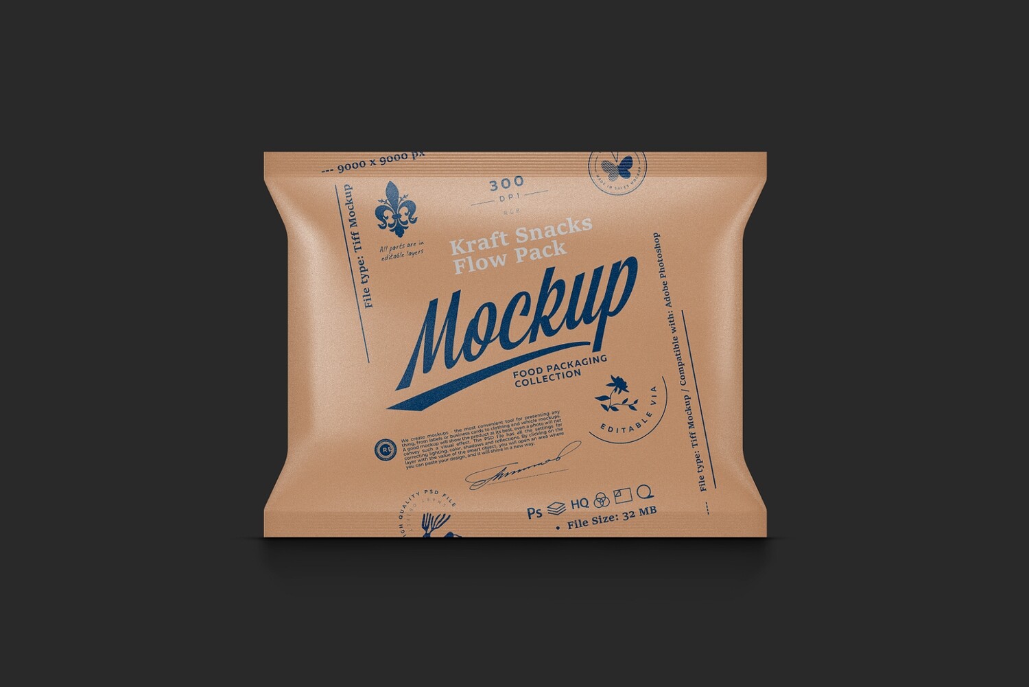 Kraft Snacks Flow Pack Mockup