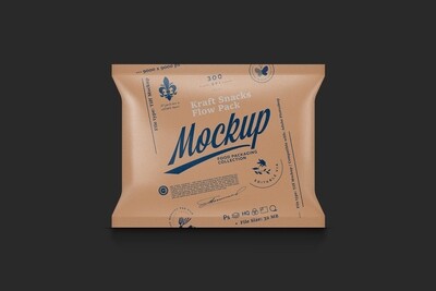 Kraft Snacks Flow Pack Mockup Kraft Snacks Flow Pack Mockup