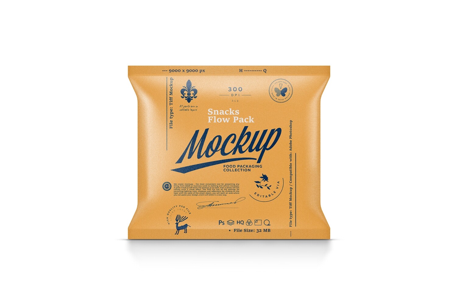 Snacks Flow Pack Mockup