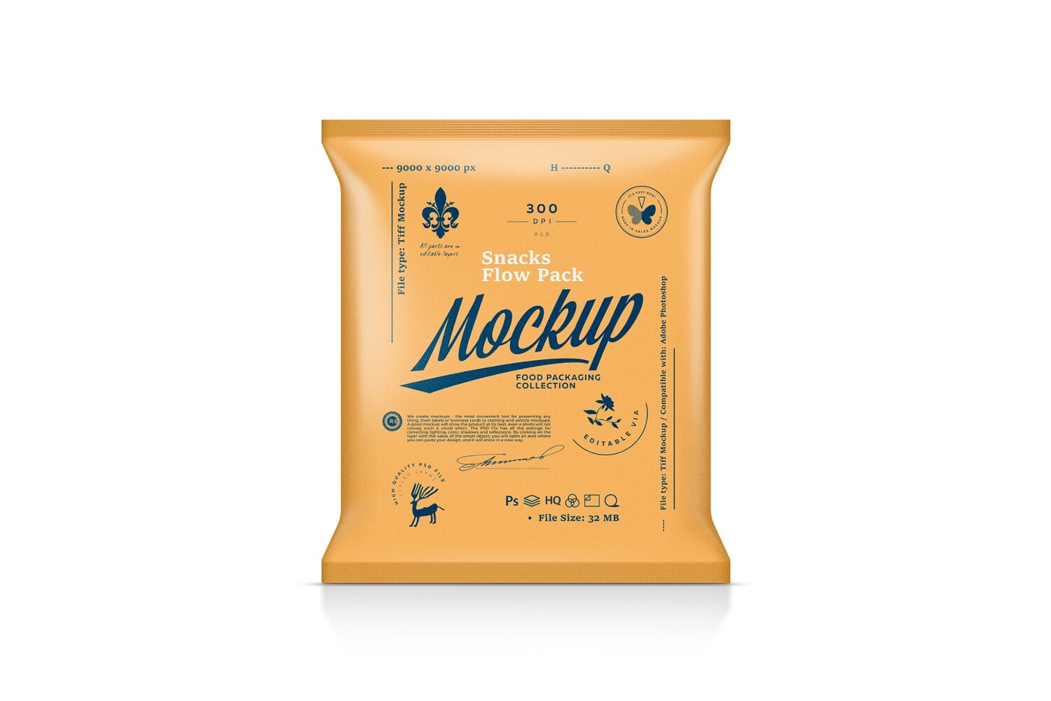 Snacks Flow Pack Mockup