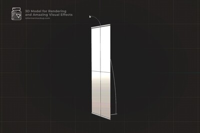 Banner Stand Roll-up 3D Model