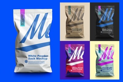 Five Powder Sack Mockup Five Powder Sack Mockup