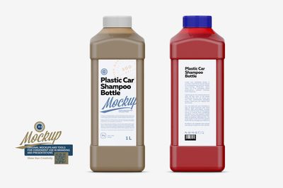 Plastic Auto Shampoo Bottle Mockup