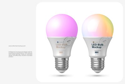 Glossy &amp; Matte LED Bulb Mockup