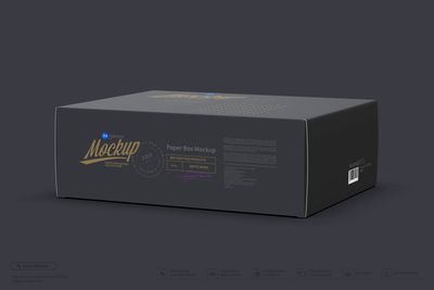Black Paper Box Mockup