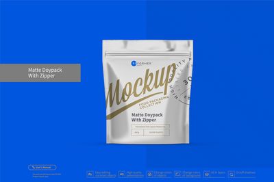 Matte Doypack with Zipper Mockup