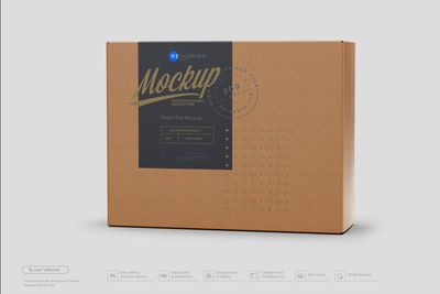 Kraft Cardboard Box Mockup