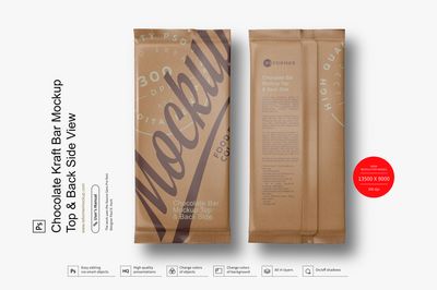 Chocolate Kraft Bar Mockup 90 g