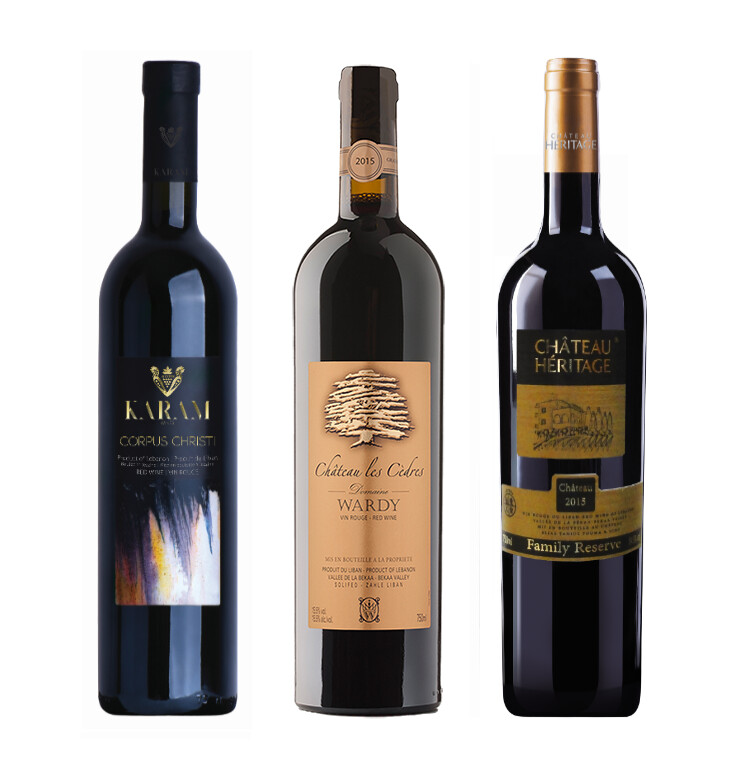 Royal selectie Libanese  Rode Wijnen (pakket van 3 wijnen)