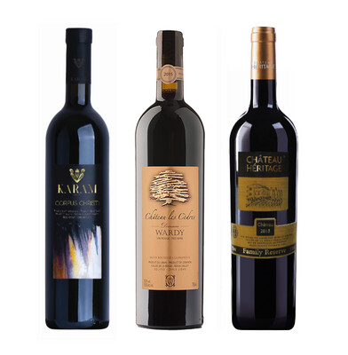 Royal selectie Libanese  rode wijnen als geschenk (pakket van 3 wijnen)