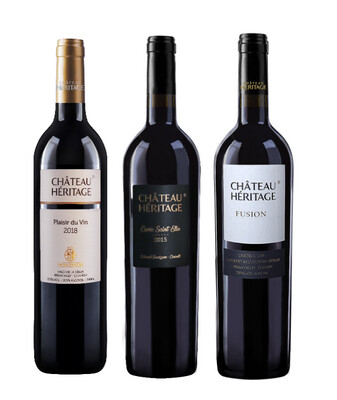 Château Héritage Red as a gift (package of 3 wines)