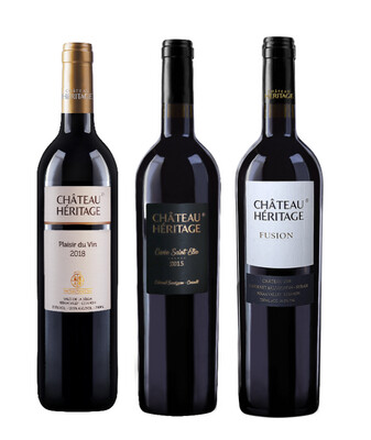 Château Héritage Rouge en cadeau (pack de 3 vins)