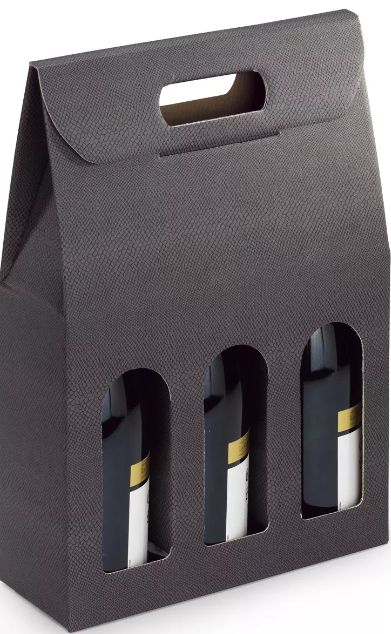 Geschenkverpakking zwart 3 flessen Geschenkverpakking zwart 3 flessen