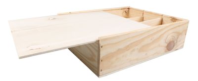 Wijnkist Hout 3 flessen incl. deksel