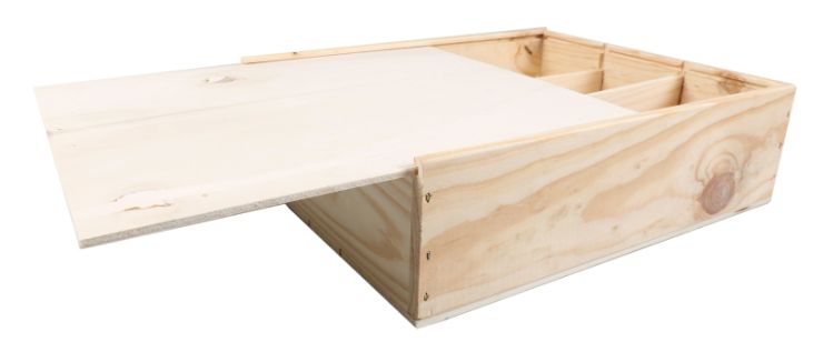 Wijnkist Hout 3 flessen incl. deksel Wijnkist Hout 3 flessen incl. deksel