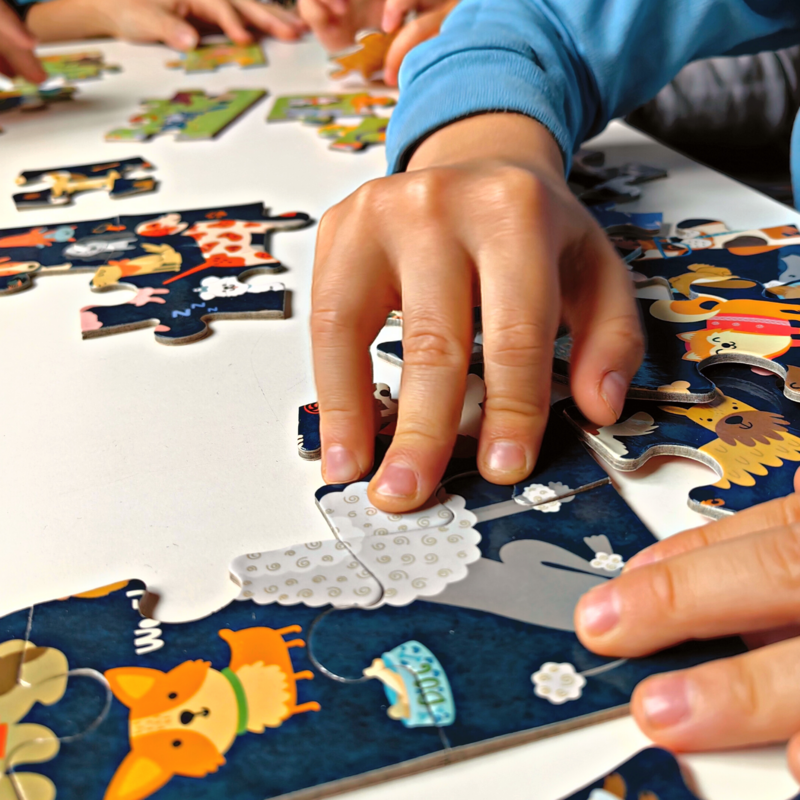 DoerKids Gatti e Cani, Puzzle 2 in 1 – foto prodotto, puzzle bambino, gioco di motricità