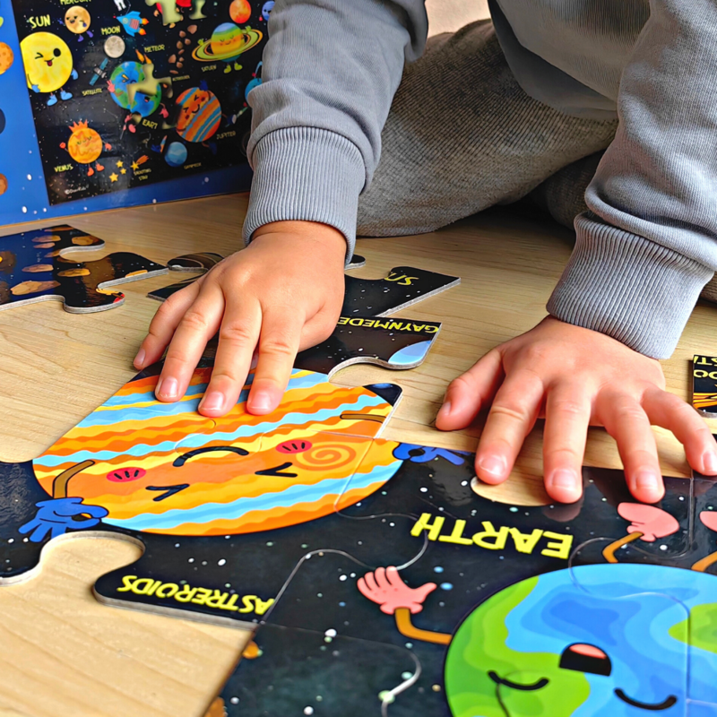 DoerKids Sistema Solare, Puzzle Gigante da Pavimento, Cosmo, Pianeti – foto prodotto, gioco STEM, p…