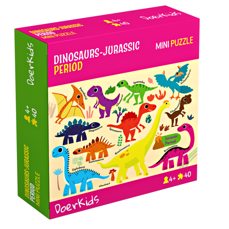 DoerKids® Mini Puzzle - Dinosaurs-Jurassic Period 40 pcs