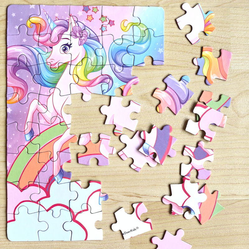 DoerKids Mini Puzzle Unicorno, 40 pz. – foto prodotto, puzzle bambino, gioco di motricità