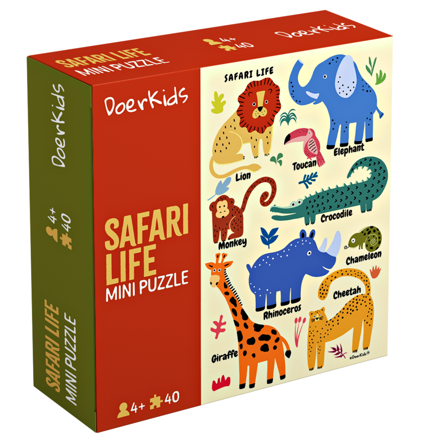 DoerKids® Mini Puzzle Safari, 40 Stk.