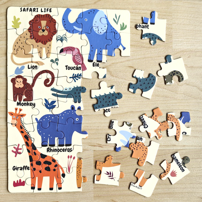 DoerKids Mini Puzzle Safari, 40 pz. – foto prodotto, puzzle bambino, gioco di motricità