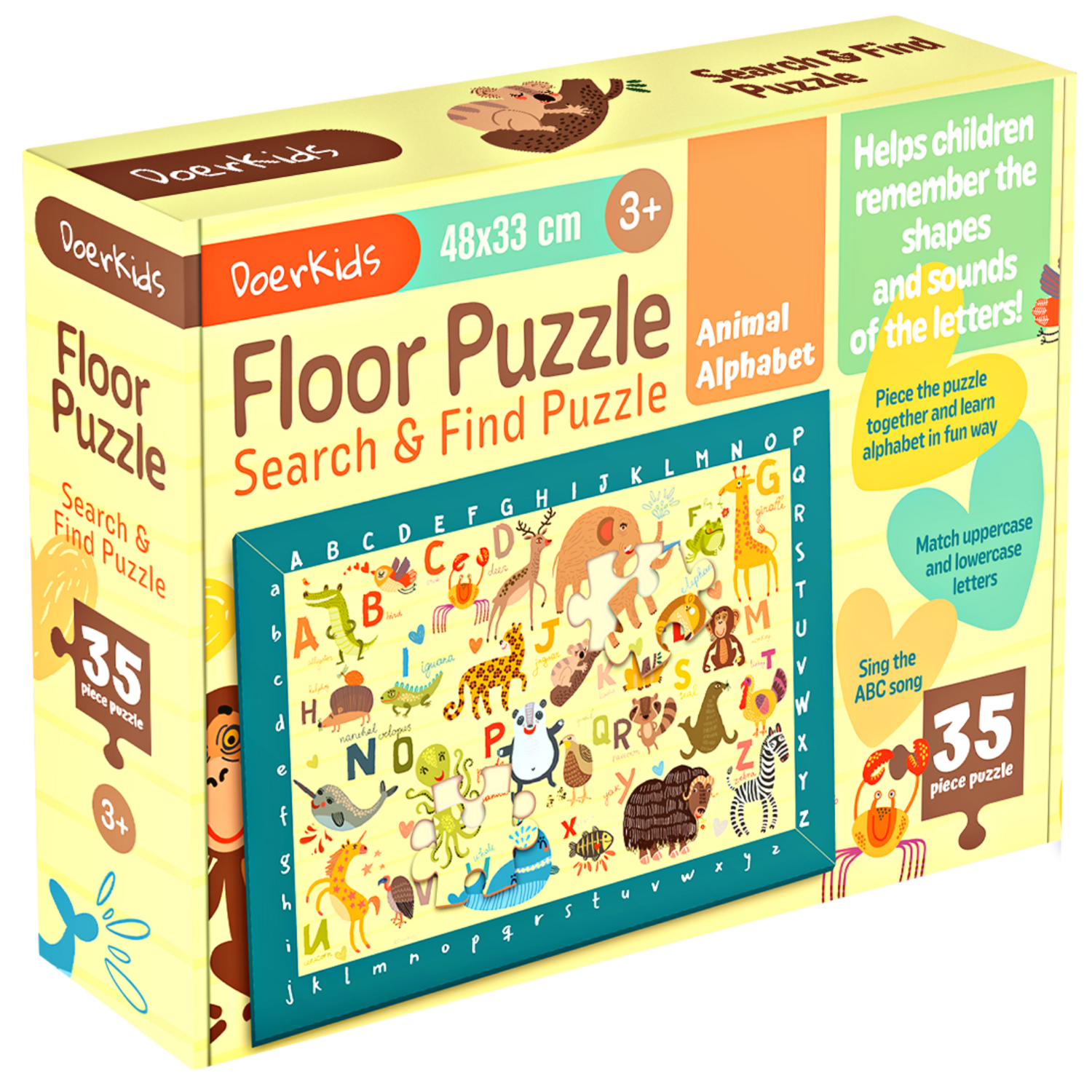 DoerKids® Animal Alphabet Search &amp; Find, Floor Puzzle