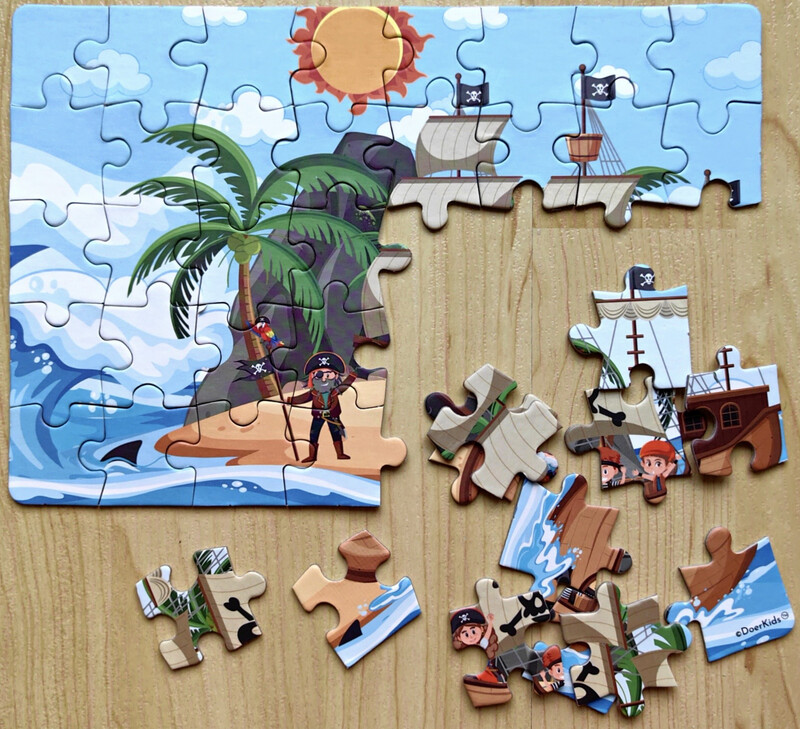 DoerKids Mini Puzzle Pirati, 40 pezzi. – foto prodotto, puzzle bambino, gioco di motricità