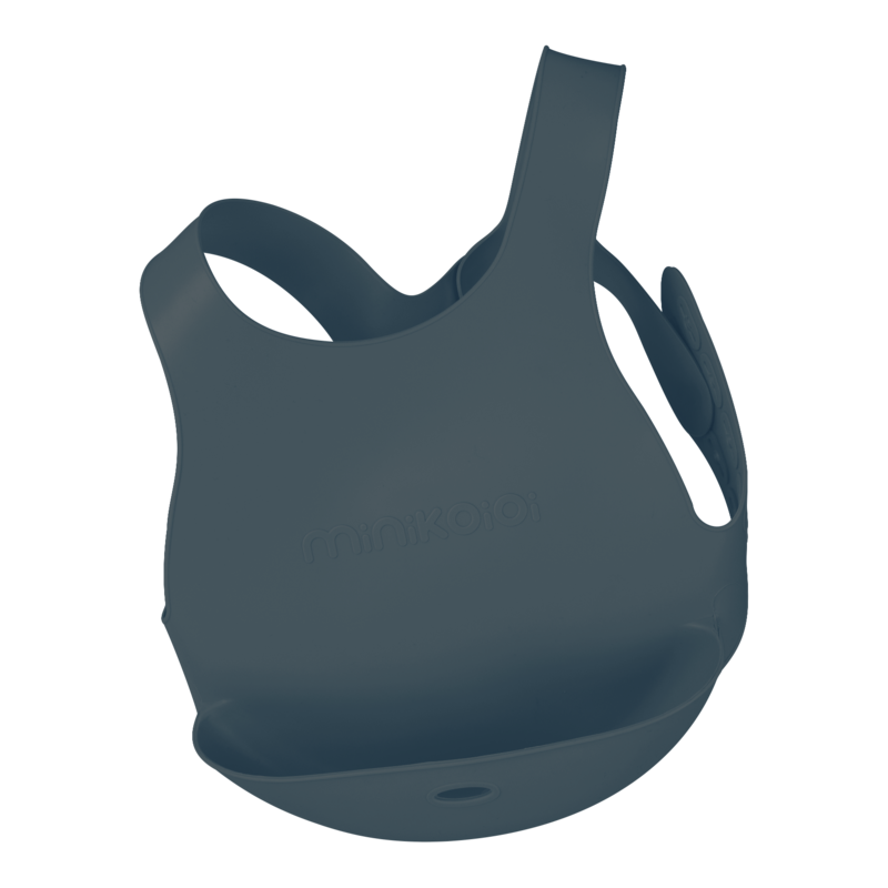 MinikOiOi Flexi Bib - Deep Blue - Size adjustable silicone bib