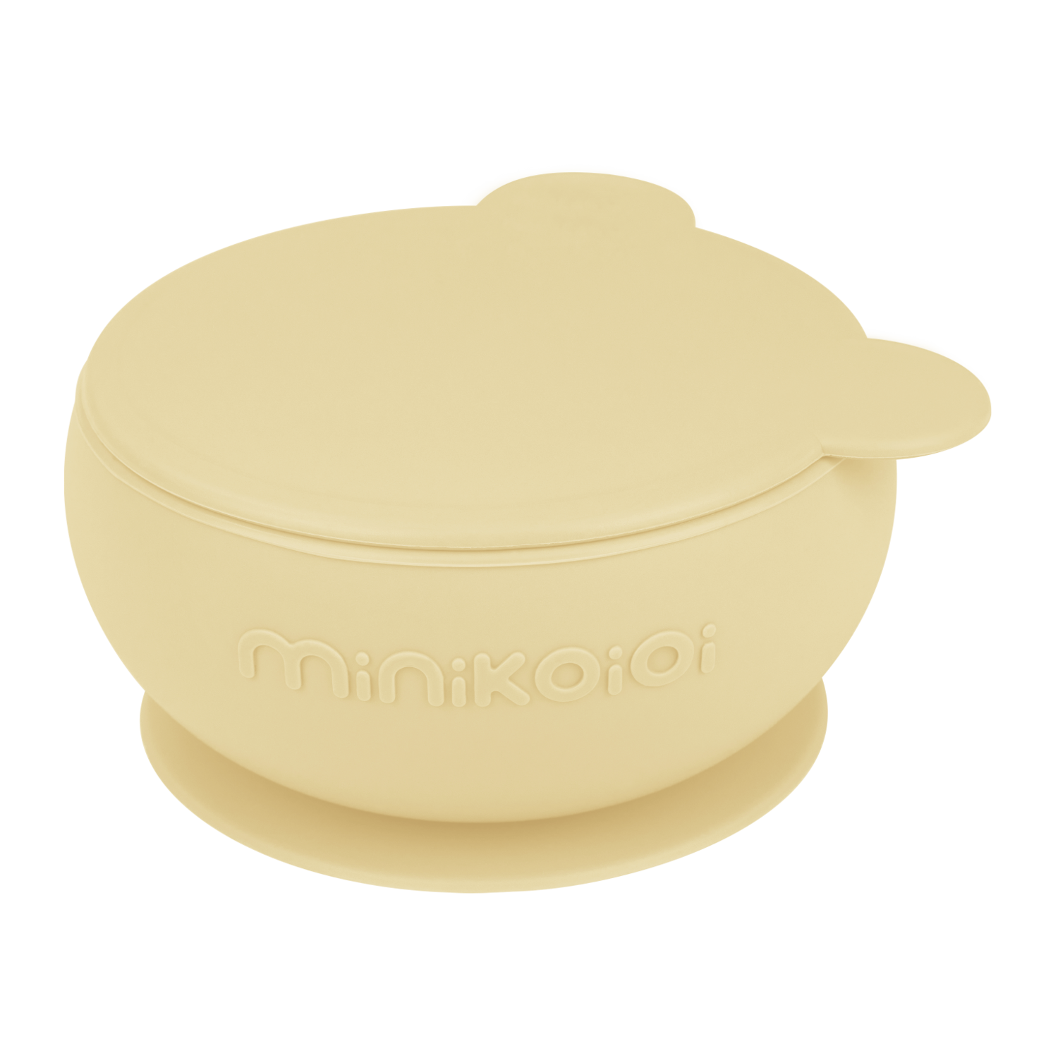 MinikOiOi Bowly - Mellow Yellow - Stay-put suction bowl with lid