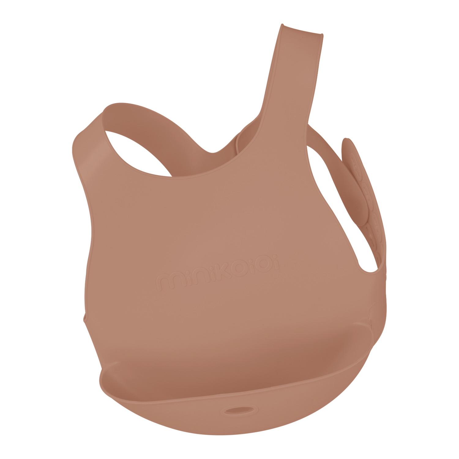 MinikOiOi Flexi Bib - Woody Brown - Bavoir en silicone taille réglable